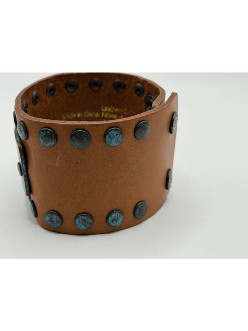 Noble Outfitters Leather Turquoise Patinal “Fearless” Cuff‎ Bracelet